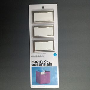 Room Essentials 3 Pack Paperboard And Metal Fabric Basket Clip-On Labels